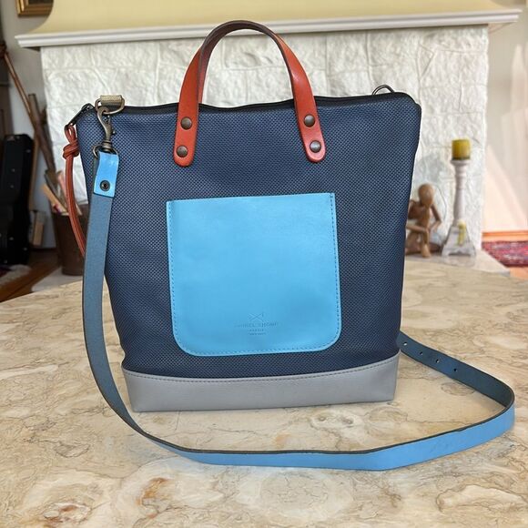 Daniel Chong Madrid Colourful Tote Crossbody Bag Recycled Materials & Leather - Picture 4 of 14